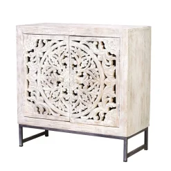 Vintage Türen-Kommode in Holz White Wash - Fudorus