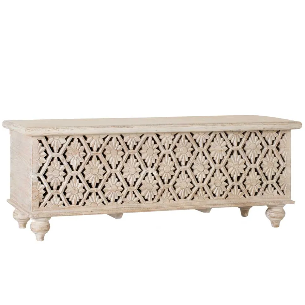 Vintage Truhe in Mangoholz White Wash - Sisperza