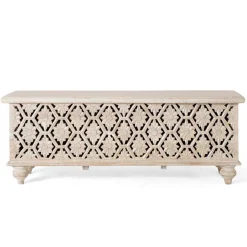 Vintage Truhe in Mangoholz White Wash - Sisperza