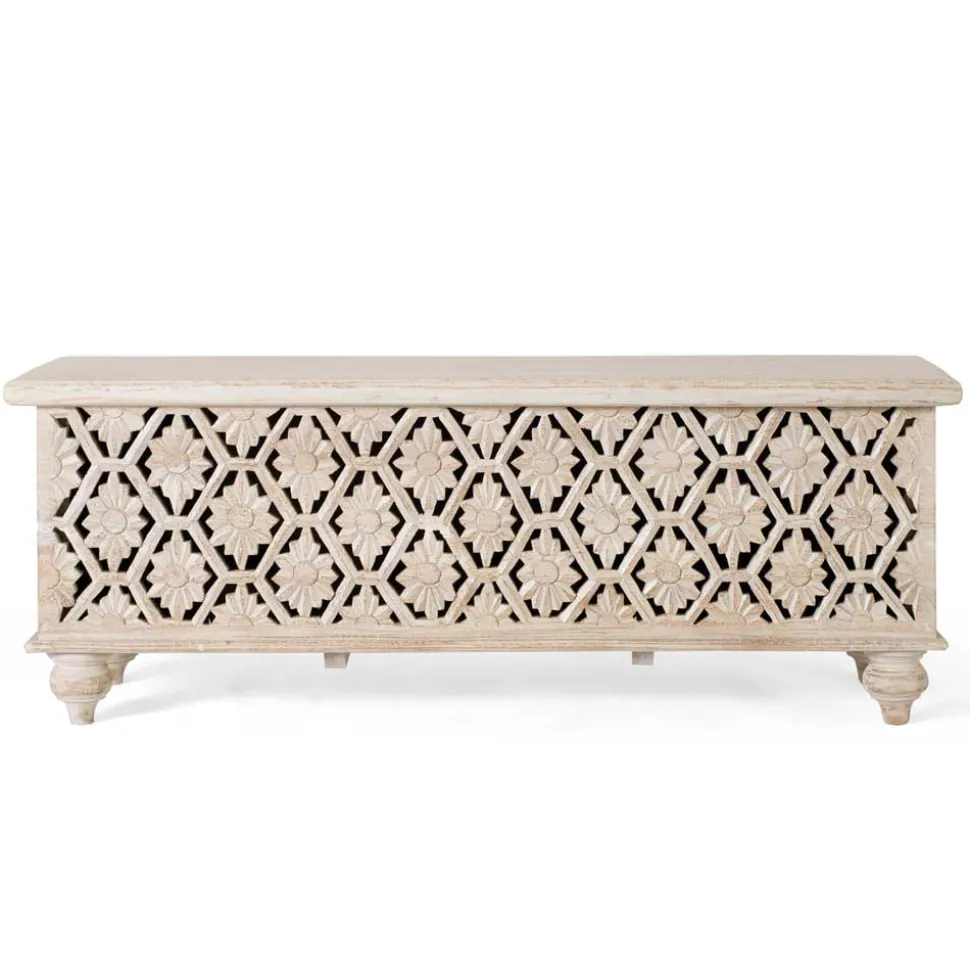 Vintage Truhe in Mangoholz White Wash - Sisperza