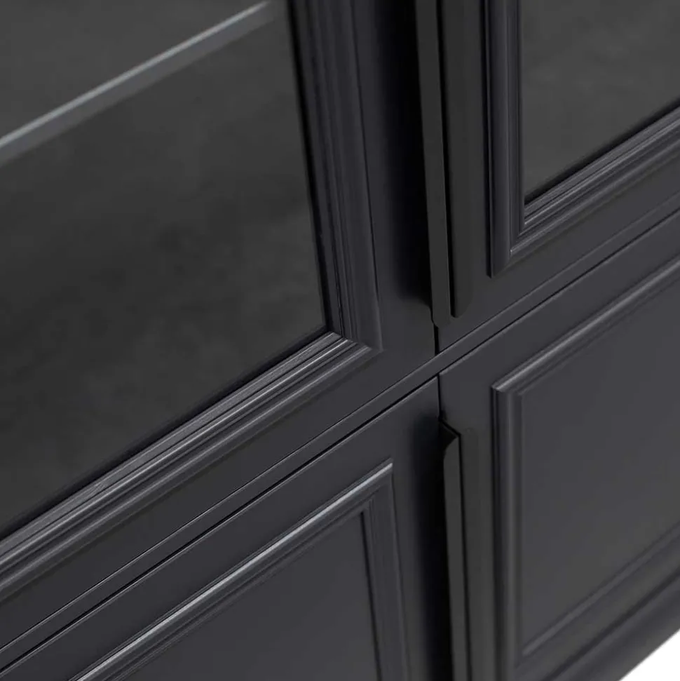 Vintage Vitrinenschrank in Schwarz - Graddos