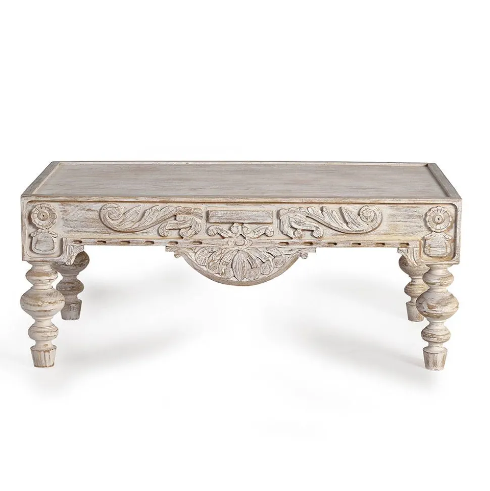 Vintage Wohnzimmertisch in Mangoholz White Wash - Lornas