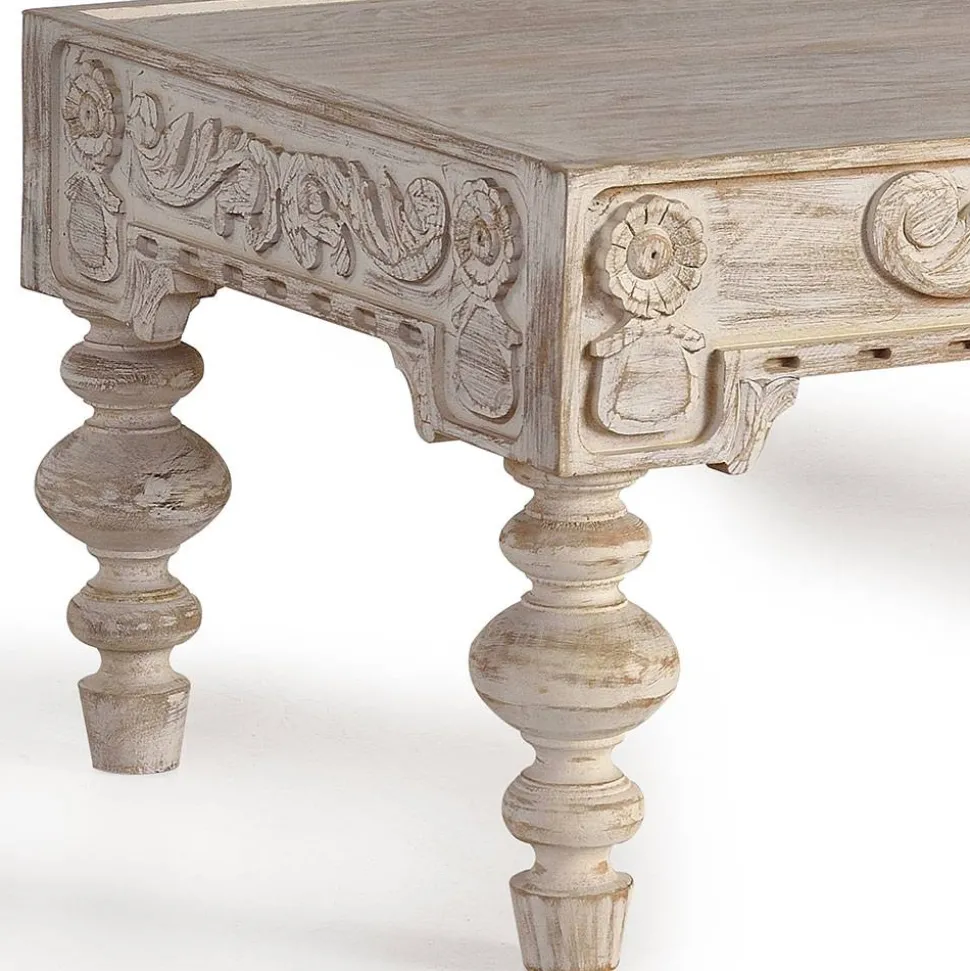 Vintage Wohnzimmertisch in Mangoholz White Wash - Lornas