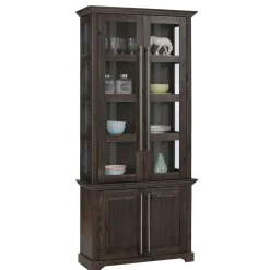 Vitrine aus dunkel lackiertem Kiefernholz - Syvila