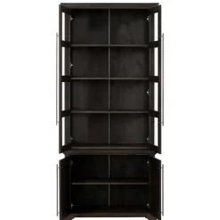 Vitrine aus dunkel lackiertem Kiefernholz - Syvila