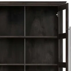 Vitrine aus dunkel lackiertem Kiefernholz - Syvila