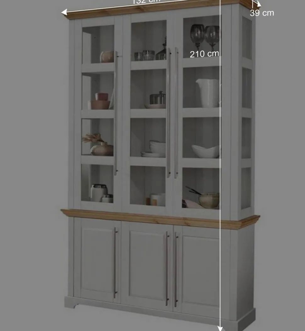 Vitrine aus Holz mit Metall Stangengriffen - Eyzaco