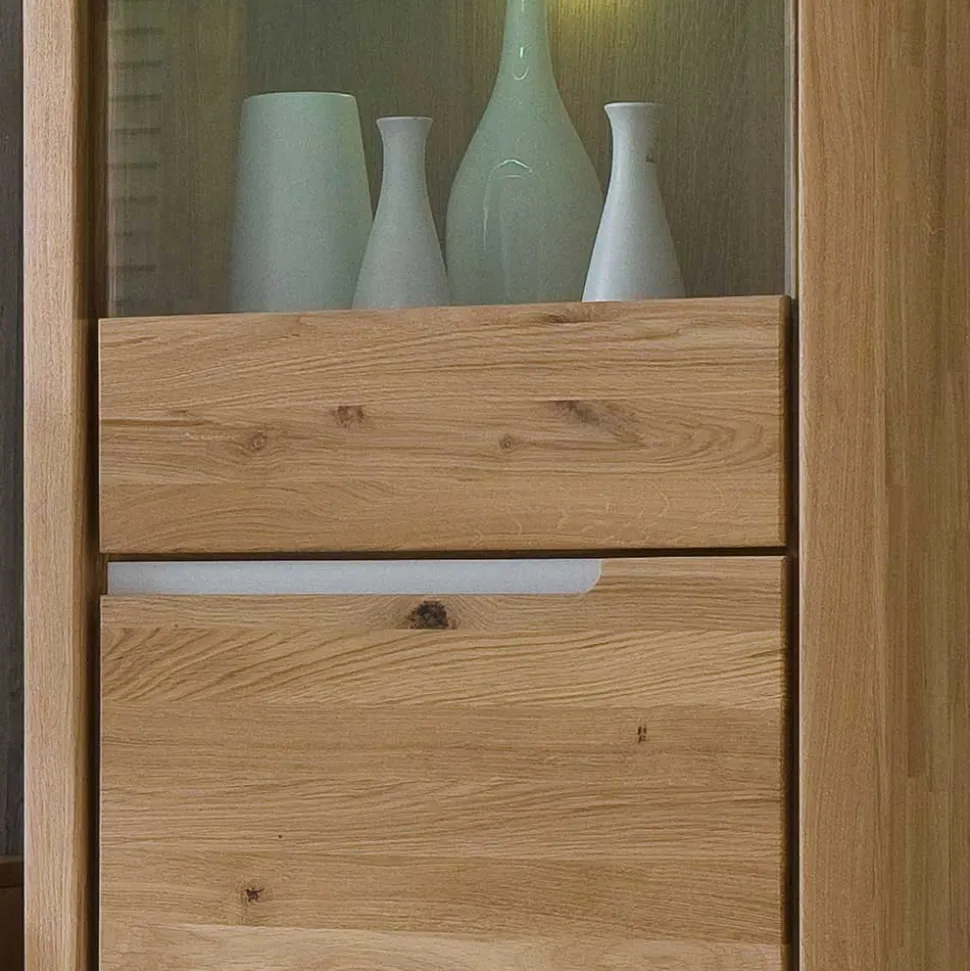 Vitrine Croconia aus Wildeiche massiv Bianco geölt