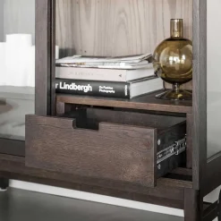 Vitrine in Dunkelbraun Eiche - Kuana