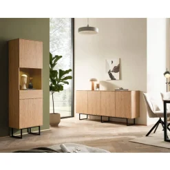 Vitrine in Eiche Stone Holzoptik - Jaskin