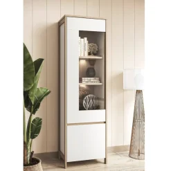 Vitrine in Weiß und Eiche Dekor - Ovidio