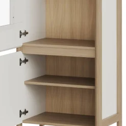 Vitrine in Weiß und Eiche Dekor - Ovidio