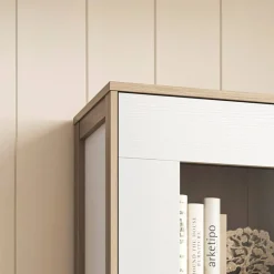 Vitrine in Weiß und Eiche Dekor - Ovidio