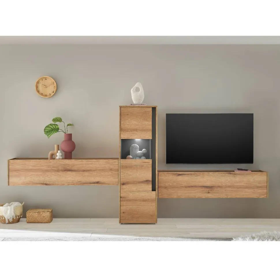 Vitrine und Hängeschränke Set - Colomania (dreiteilig)