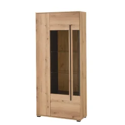 Vitrinen Schrank in Eiche Dekor - Brocus