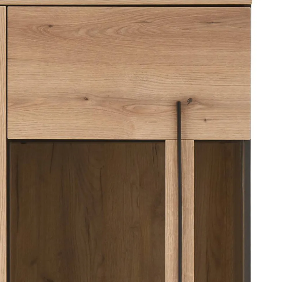 Vitrinen Schrank in Eiche Dekor - Brocus