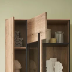 Vitrinen Schrank in Eiche Dekor - Brocus