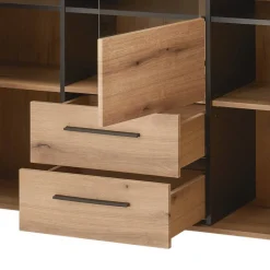 Vitrinen-Highboard in Eiche Holzoptik - Brocus