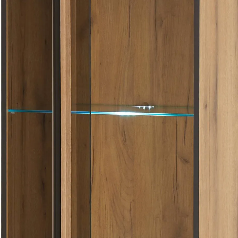 Vitrinenkombination und Wandboard Set - Brocus (vierteilig)