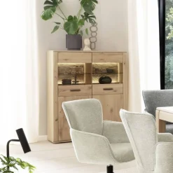 Vitrinenschrank in Asteiche Hell - Jevedaz