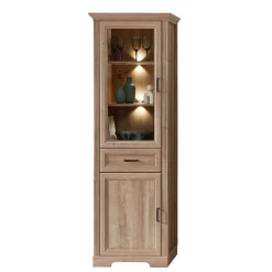 Vitrinenschrank in Eiche Optik mit LED - Barack
