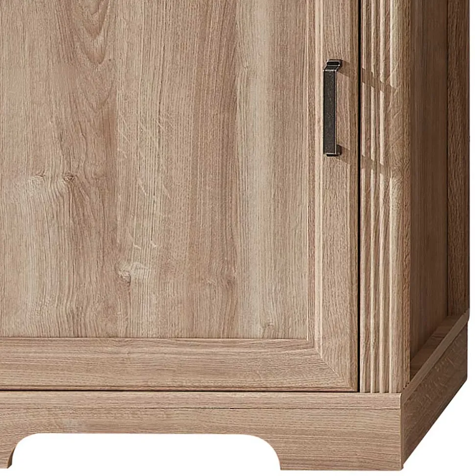 Vitrinenschrank in Eiche Optik mit LED - Barack