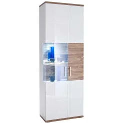 Vitrinenschrank in Hochglanz Weiß - Icadro