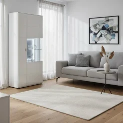 Vitrinenschrank in Weiß & Anthrazit - Hazime