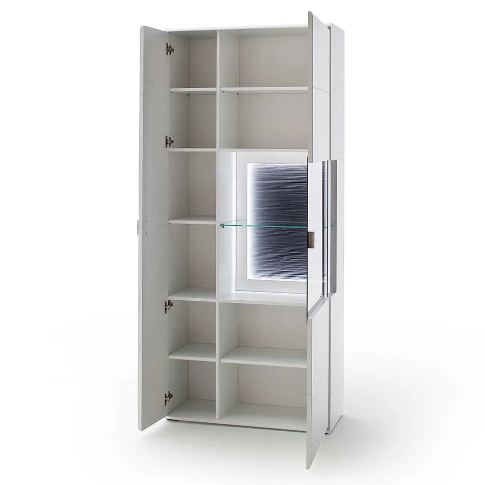 Vitrinenschrank in Weiß & Anthrazit - Hazime