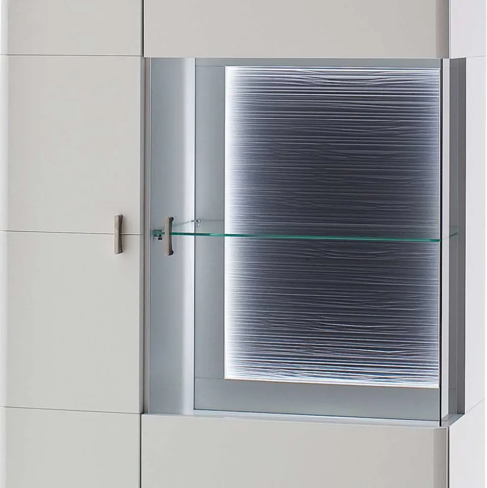 Vitrinenschrank in Weiß & Anthrazit - Hazime