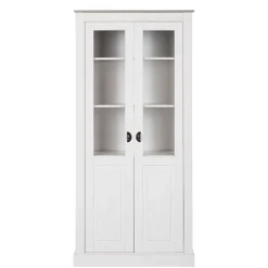 Vitrinenschrank in Weiß mit Grau - Lucasario