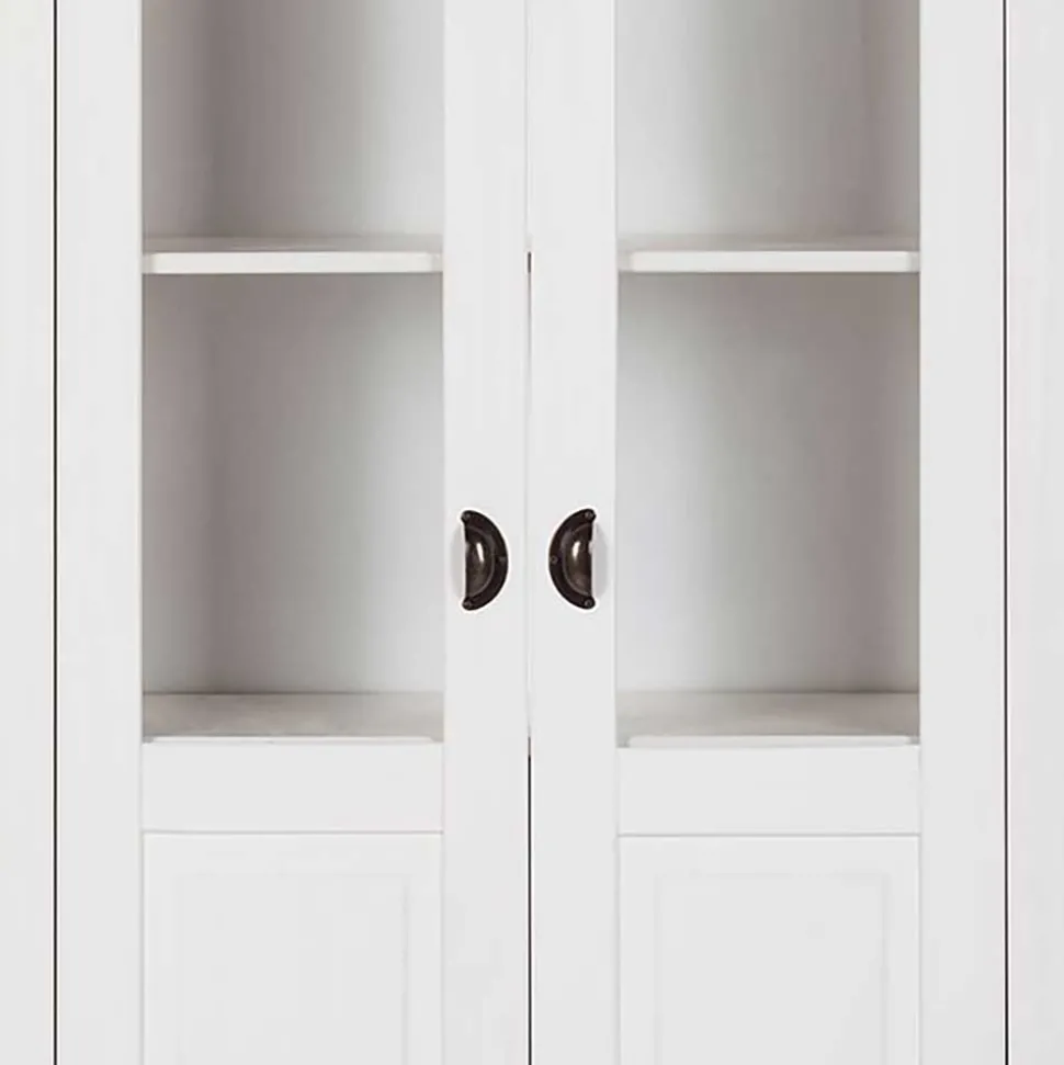 Vitrinenschrank in Weiß mit Grau - Lucasario