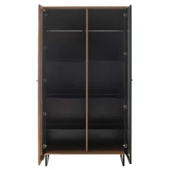 Vitrinenschrank in Wildeiche & Anthrazit - Flacona