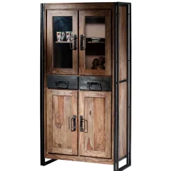 Vitrinenschrank Mendoza aus Akazie Massivholz