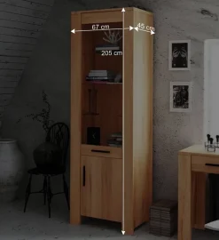 Vitrinenschrank Mosniak aus Kernbuche Massivholz