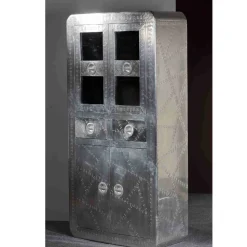 Vitrinenschrank Pilot in Alufarben