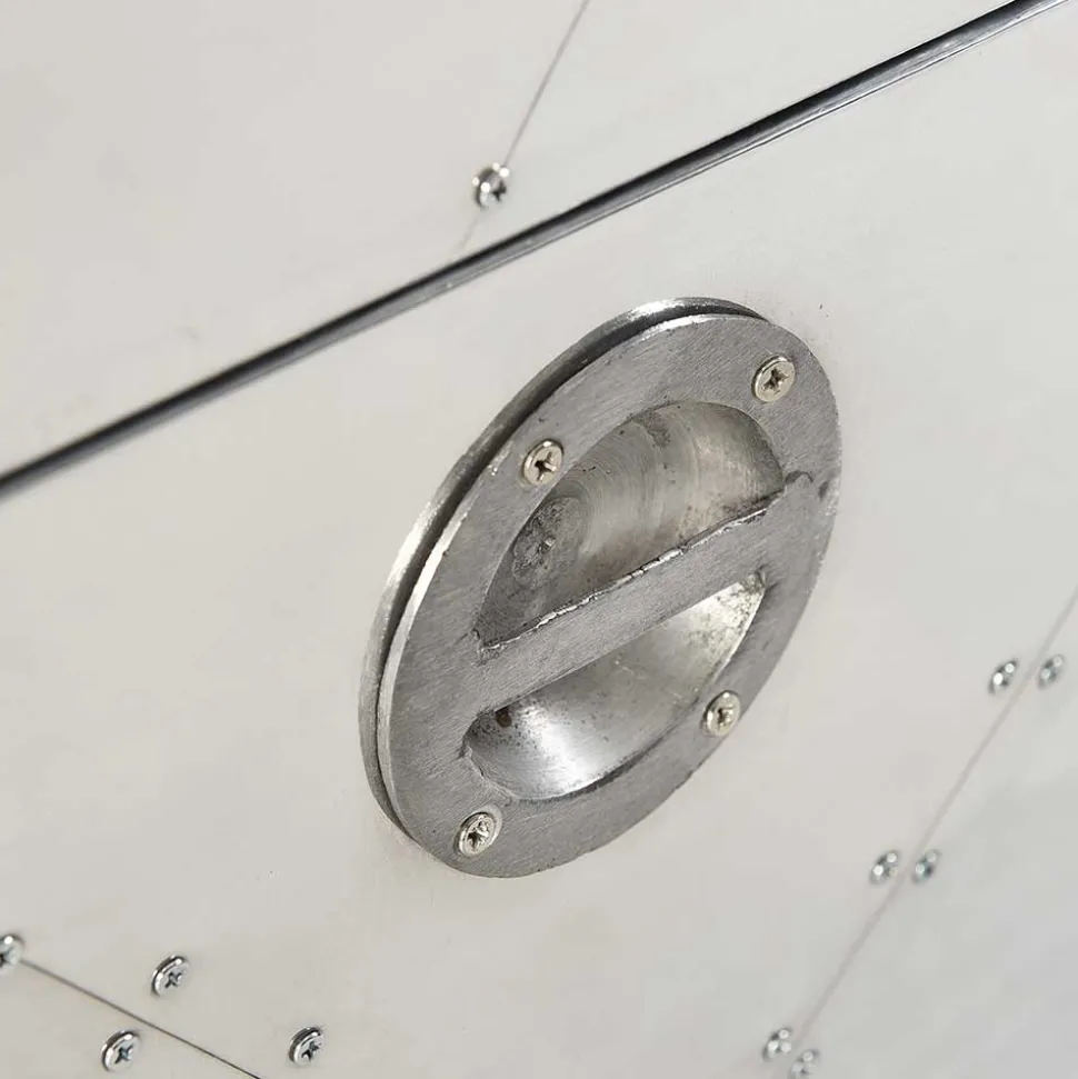 Vitrinenschrank Pilot in Alufarben