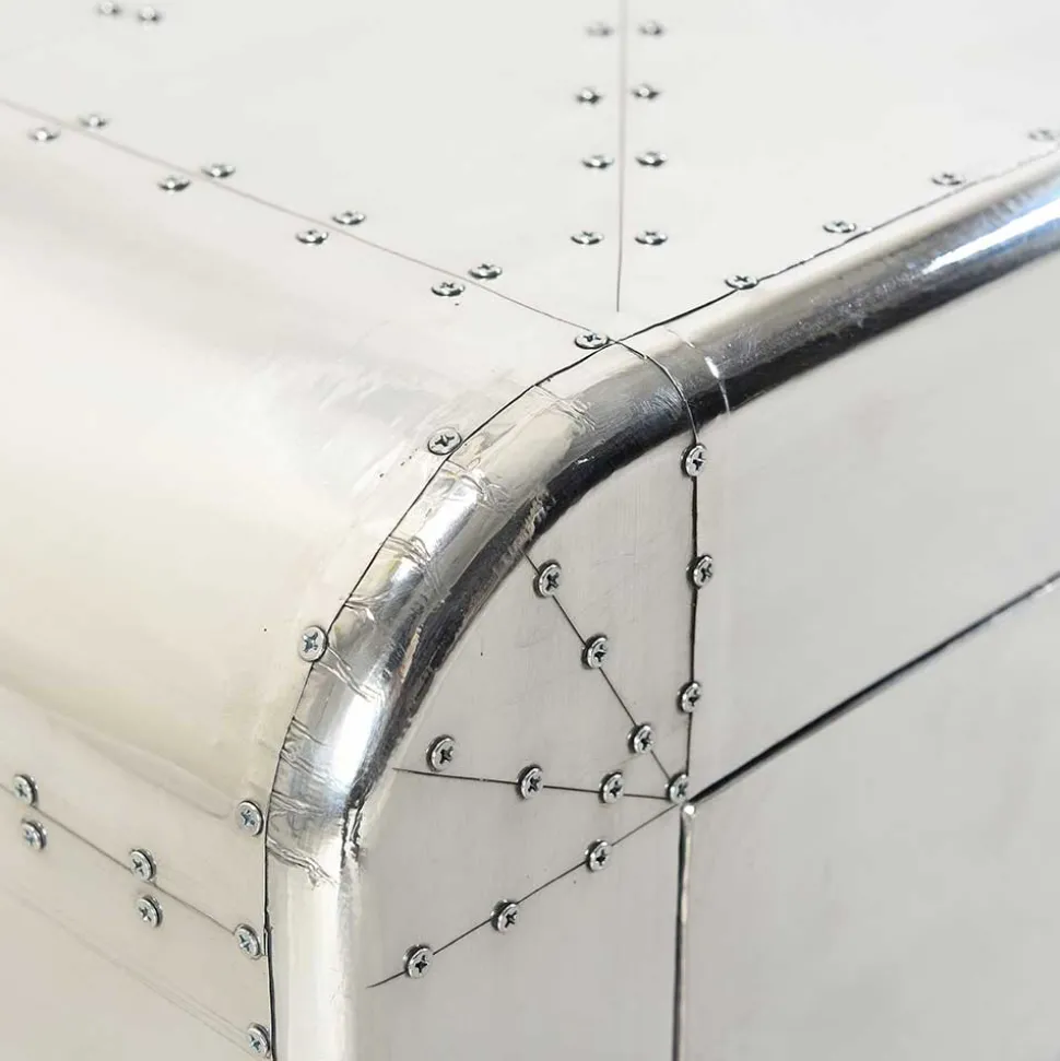 Vitrinenschrank Pilot in Alufarben