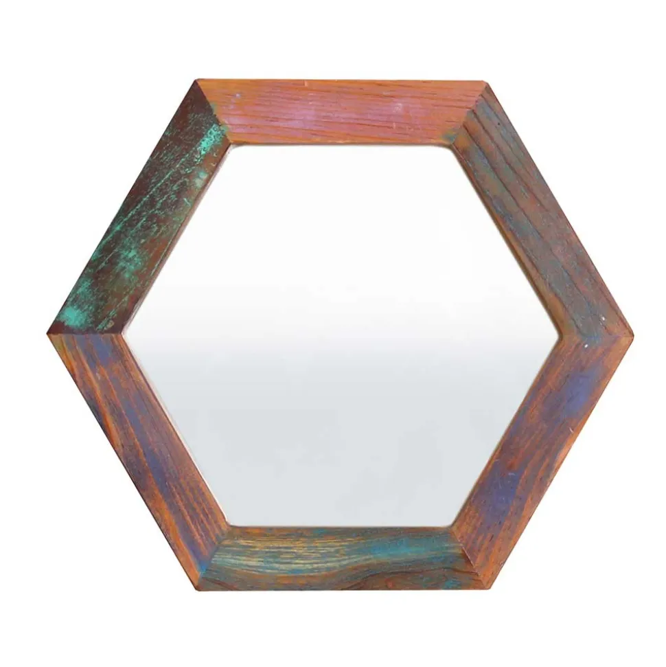 Waben Wandspiegel im Shabby Chic - Vosbadus