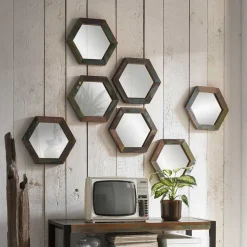 Waben Wandspiegel im Shabby Chic - Vosbadus