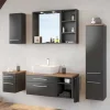 Wand Bad Möbel Kombi in Grau - Estregos (sechsteilig)