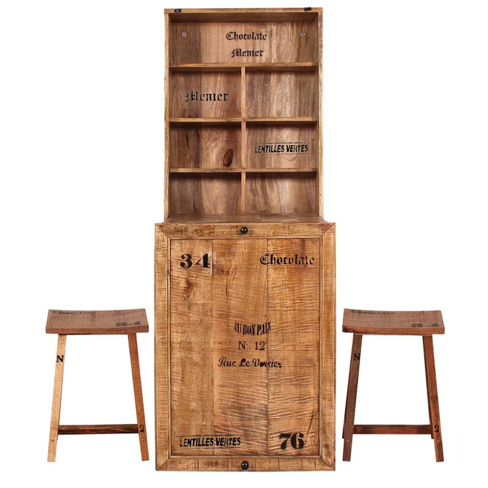 Wand Klapptisch & Hocker Set - Indri (dreiteilig)