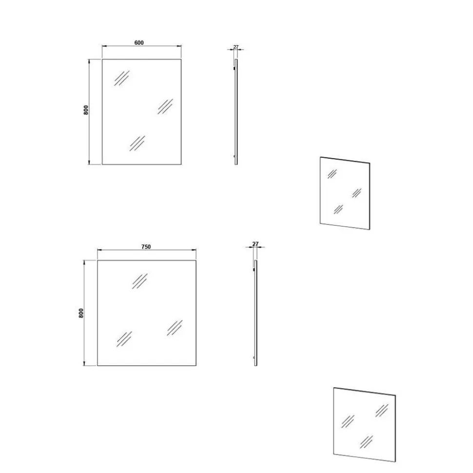 Wand Spiegel in Wildeiche Optik - Esdrusca