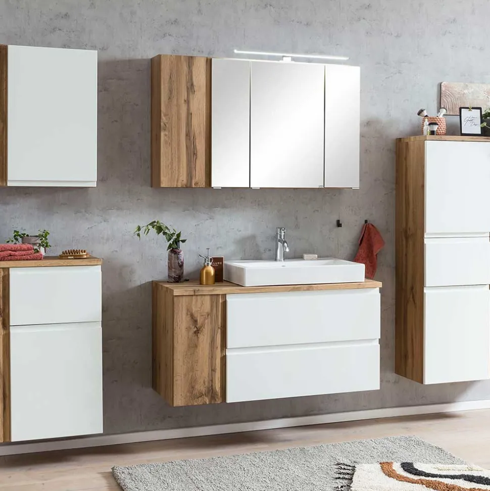 Wand Waschbeckenschrank mit Aufsatzbecken - Eight