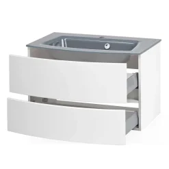 Wand Waschtisch in Weiß - Mesciria