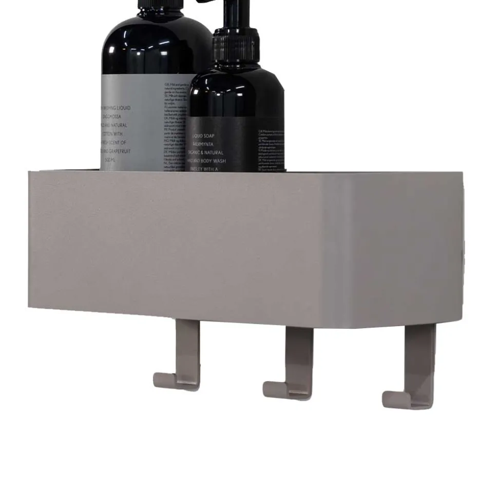 Wandablage mit drei Haken in Taupe - Davio
