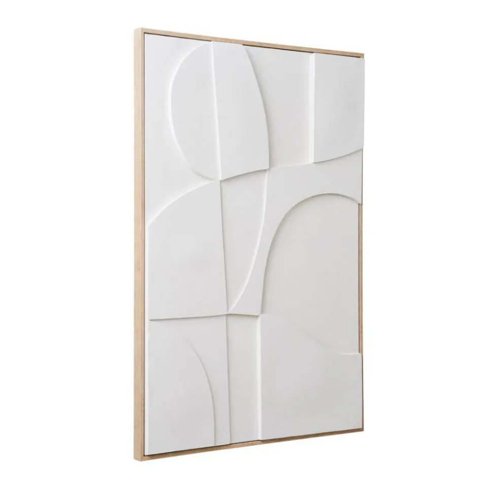 Wandbild in Weiß und Holzoptik Natur - Actino