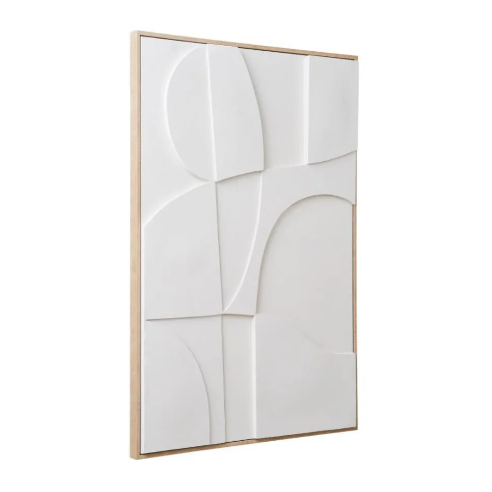 Wandbild in Weiß und Holzoptik Natur - Actino