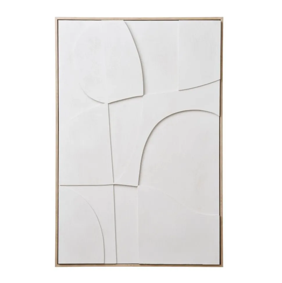 Wandbild in Weiß und Holzoptik Natur - Actino