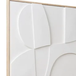 Wandbild in Weiß und Holzoptik Natur - Actino